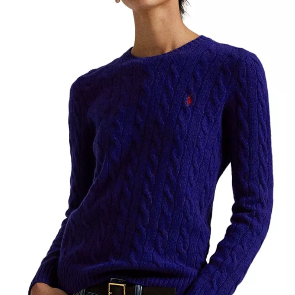 Ralph Lauren Cable Wool Cashmere Crewneck Sweater Medium